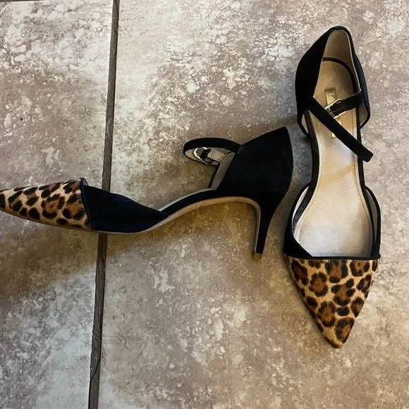 Louise et Cie Black and Leopard Print Heels - Picture 7 of 7